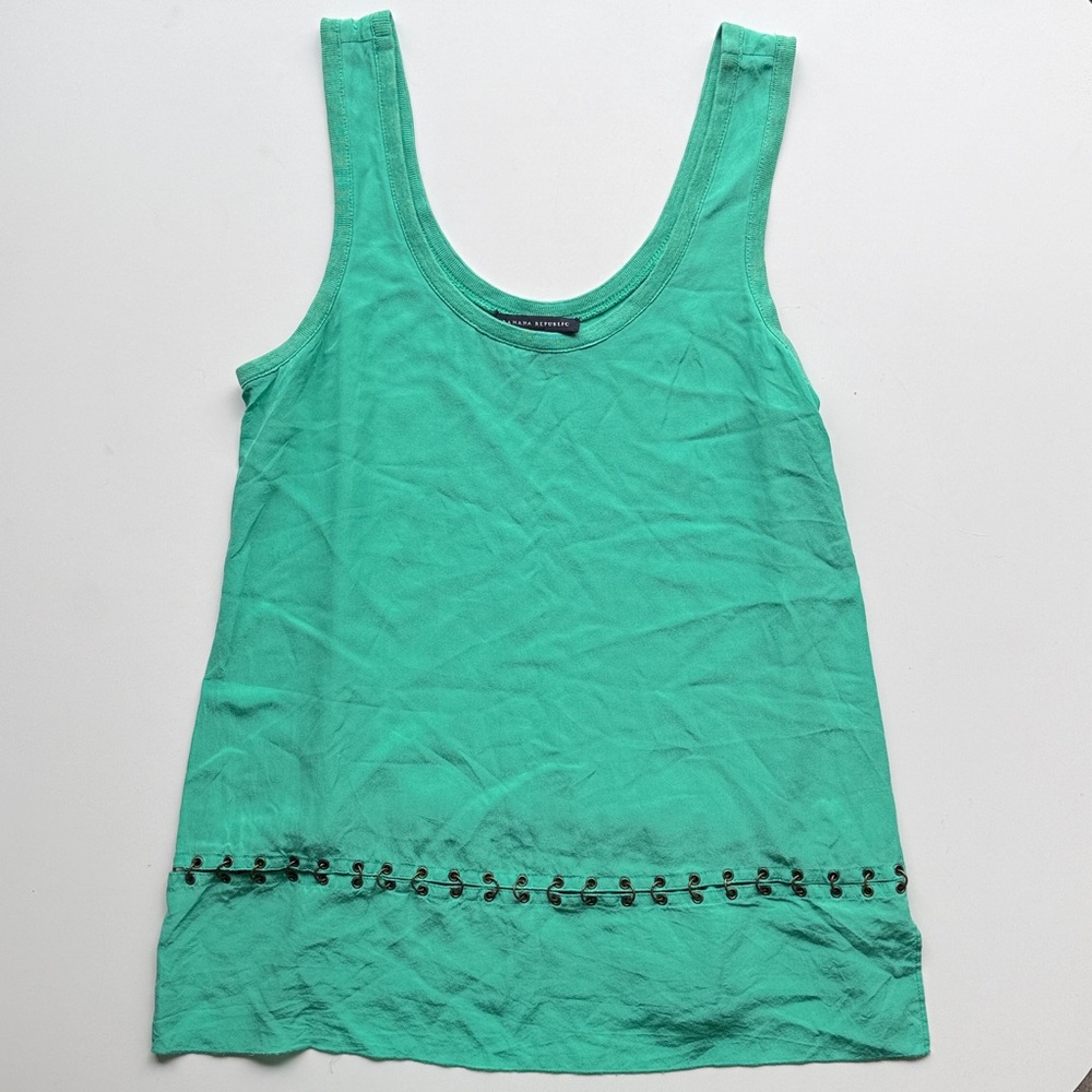 Aqua Green Silk Banana Republic Tank Size Small